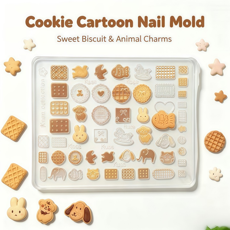 Art Craft Template - Cute Animal Nail Art & Cookie