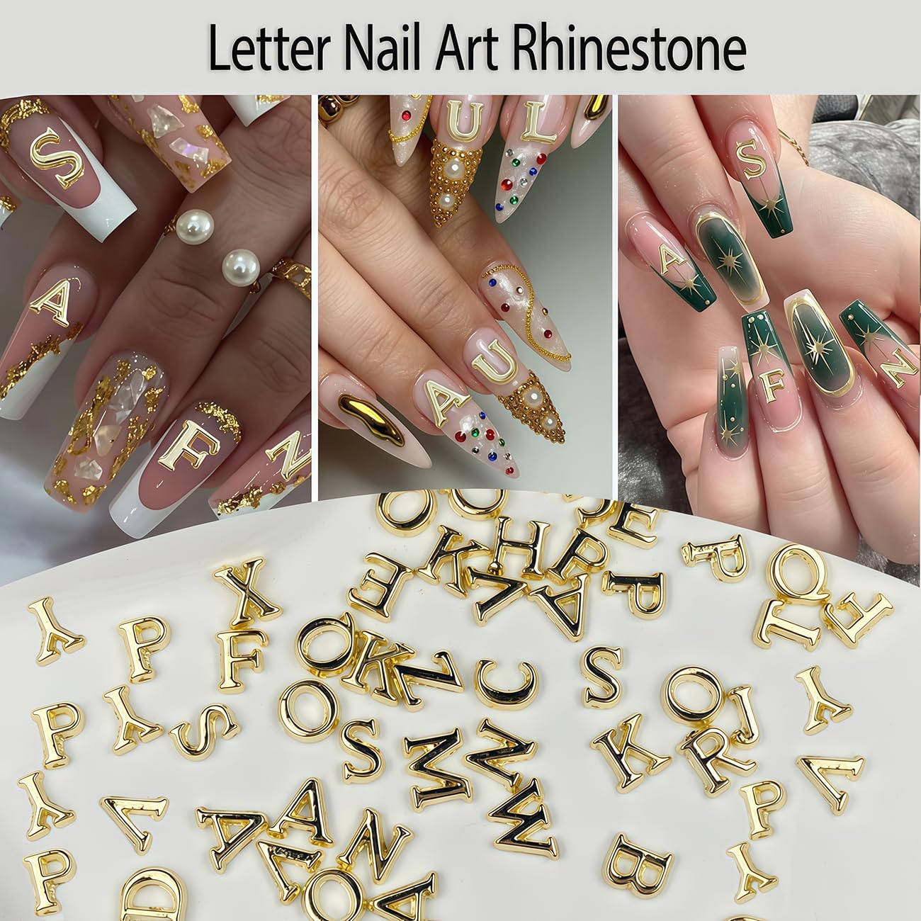 Art And Craft Letter Z - 26pcs Gold A-Z Letter Shape Nail