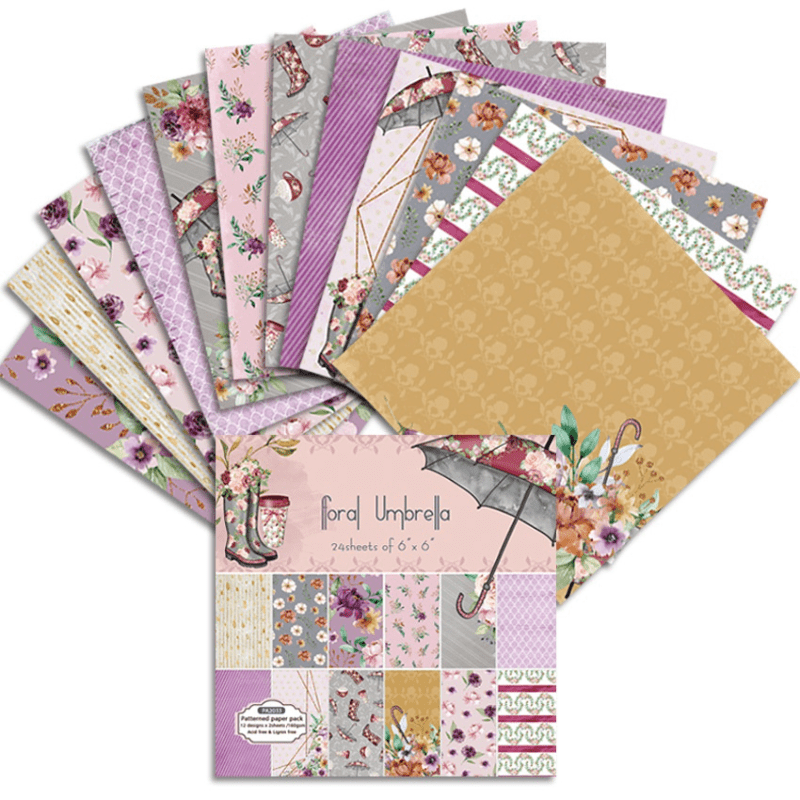 Art Craft Umbrella - 24 Sheets/Pack Floral Umbrella Craft Paper