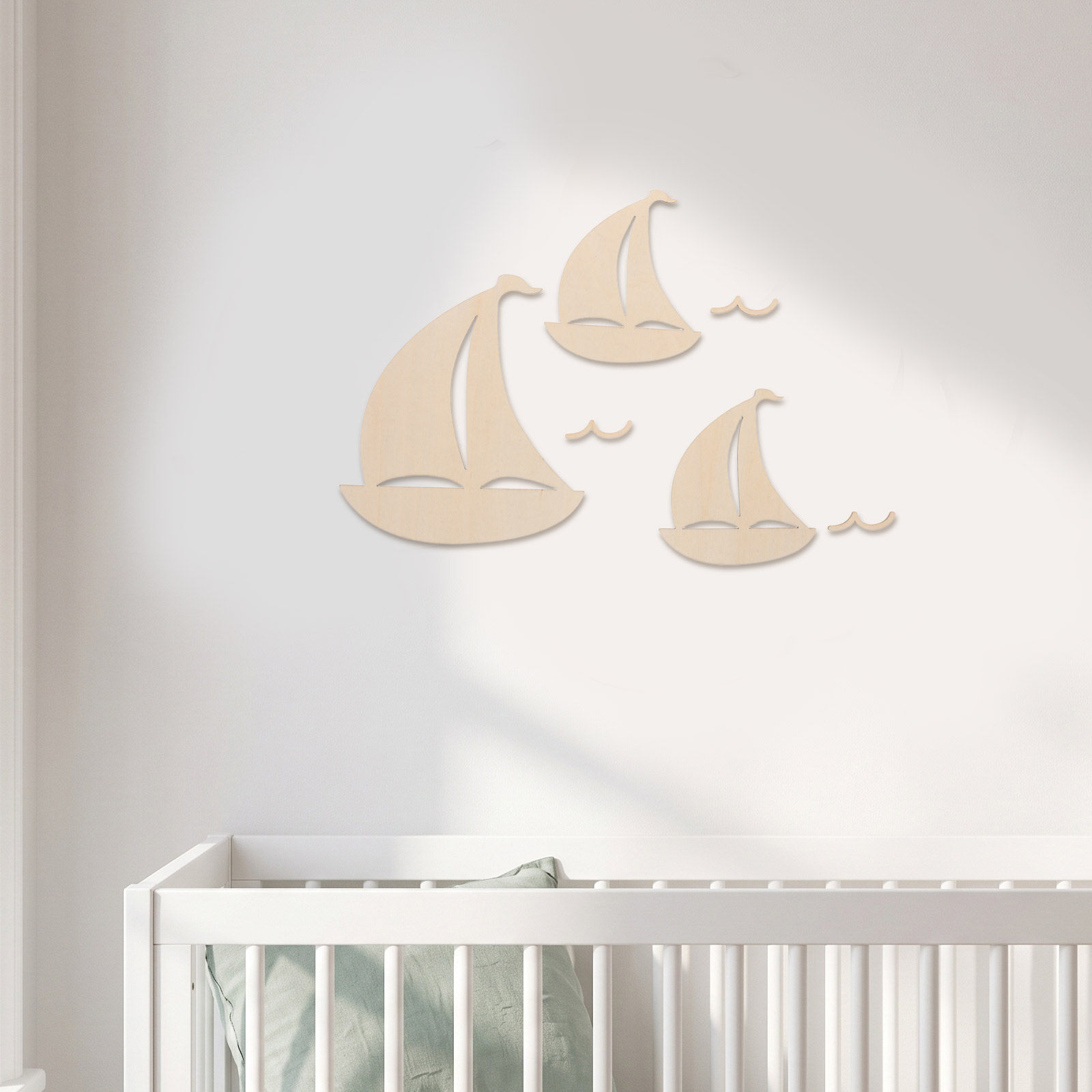 6Pcs Wooden Sailboat Decor for - Art And Craft For Nursery 评论和价格