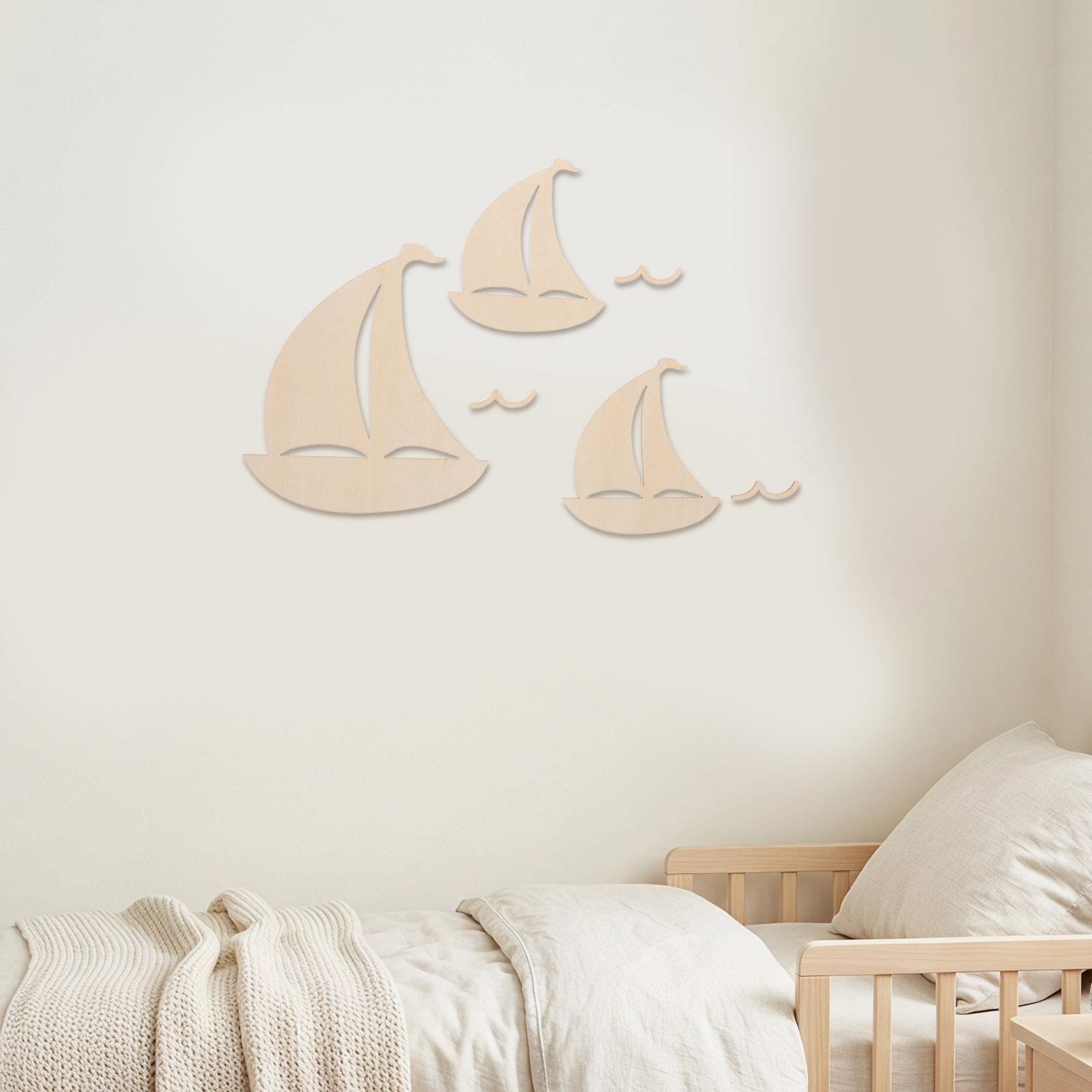 6Pcs Wooden Sailboat Decor for - Art And Craft For Nursery 评论和价格
