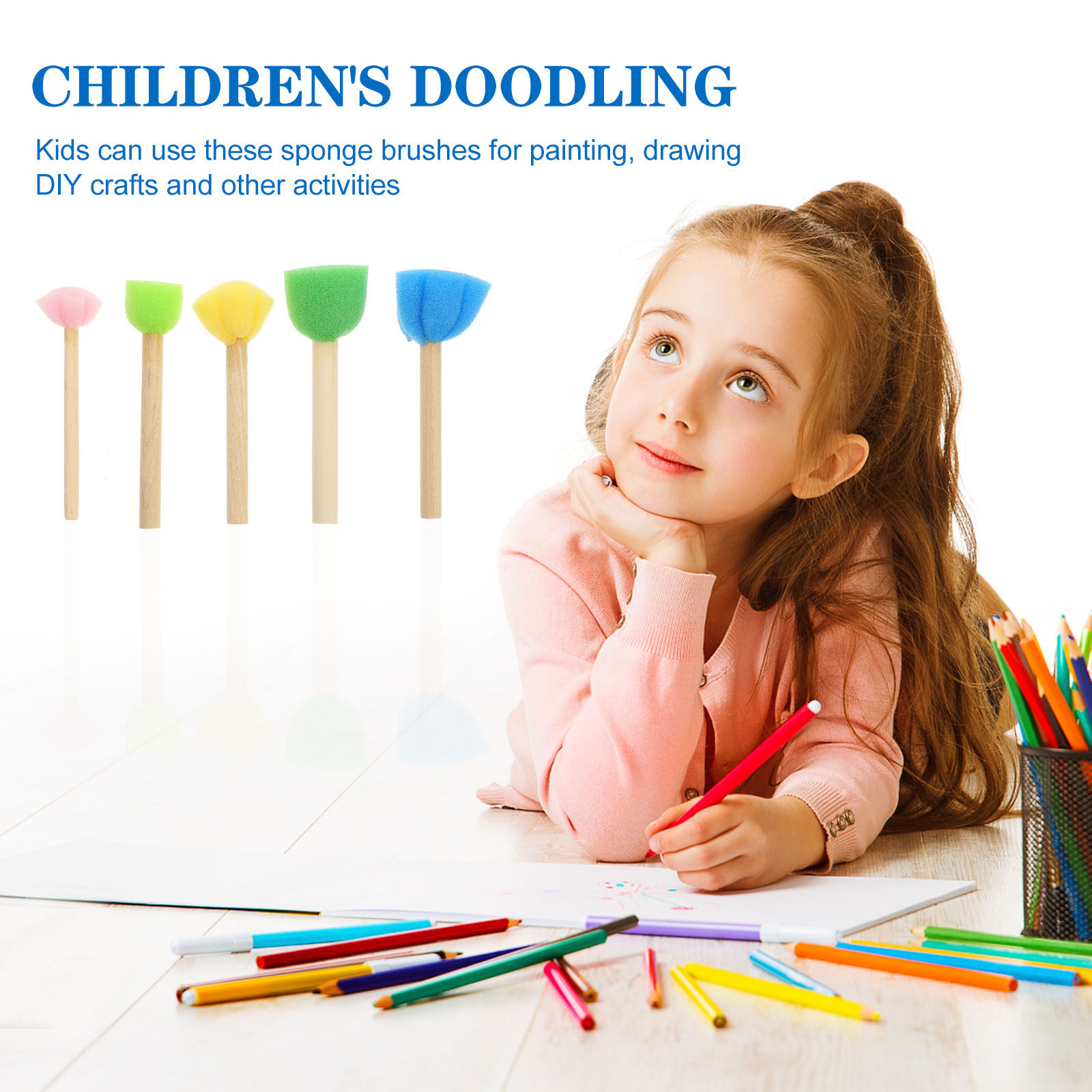 25Pcs Sponge Brush Set Colorfu - Art And Craft For Nursery 评论和价格