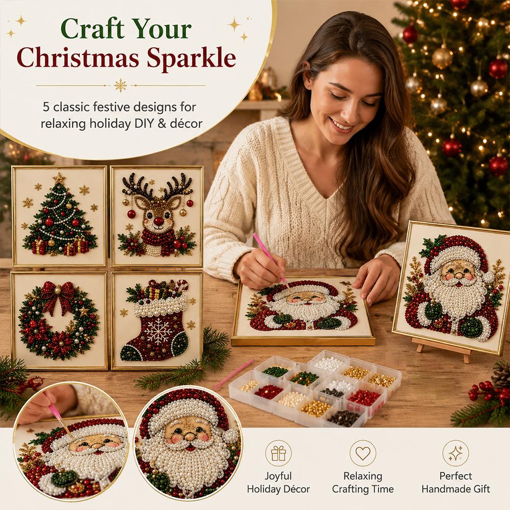 Christmas Santa Claus Pearl Ar - Art Craft Kit 评论和价格