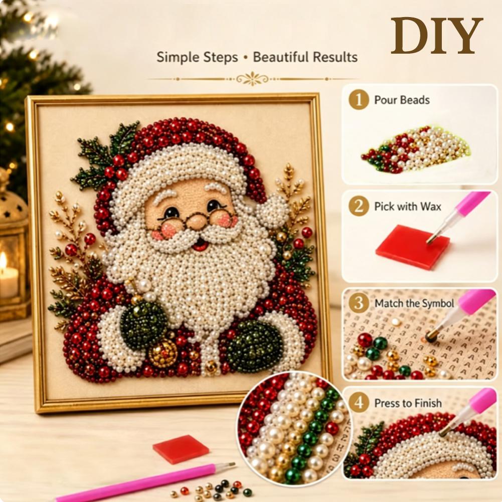 Christmas Santa Claus Pearl Ar - Art Craft Kit 评论和价格