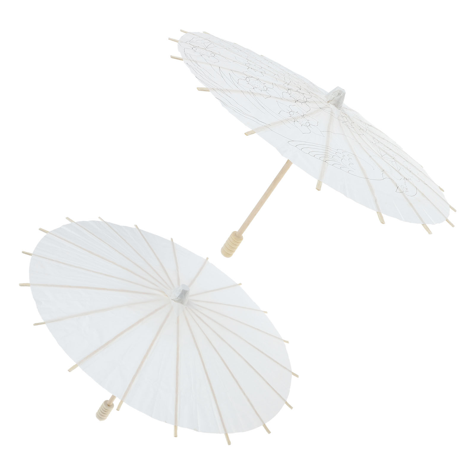 2Pcs Unfinished DIY Oil-Paper  - Art Craft Umbrella 评论和价格