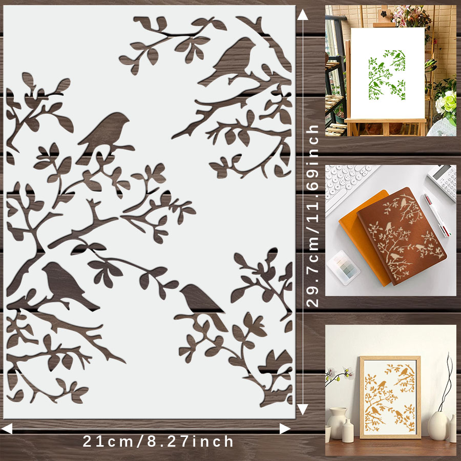 1pcs DIY Bird Branch Stencil f - Art Craft Template 评论和价格