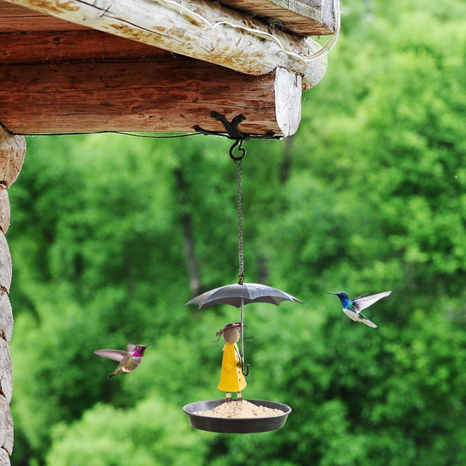 Girl with Umbrella Bird Feeder - Art Craft Umbrella 评论和价格