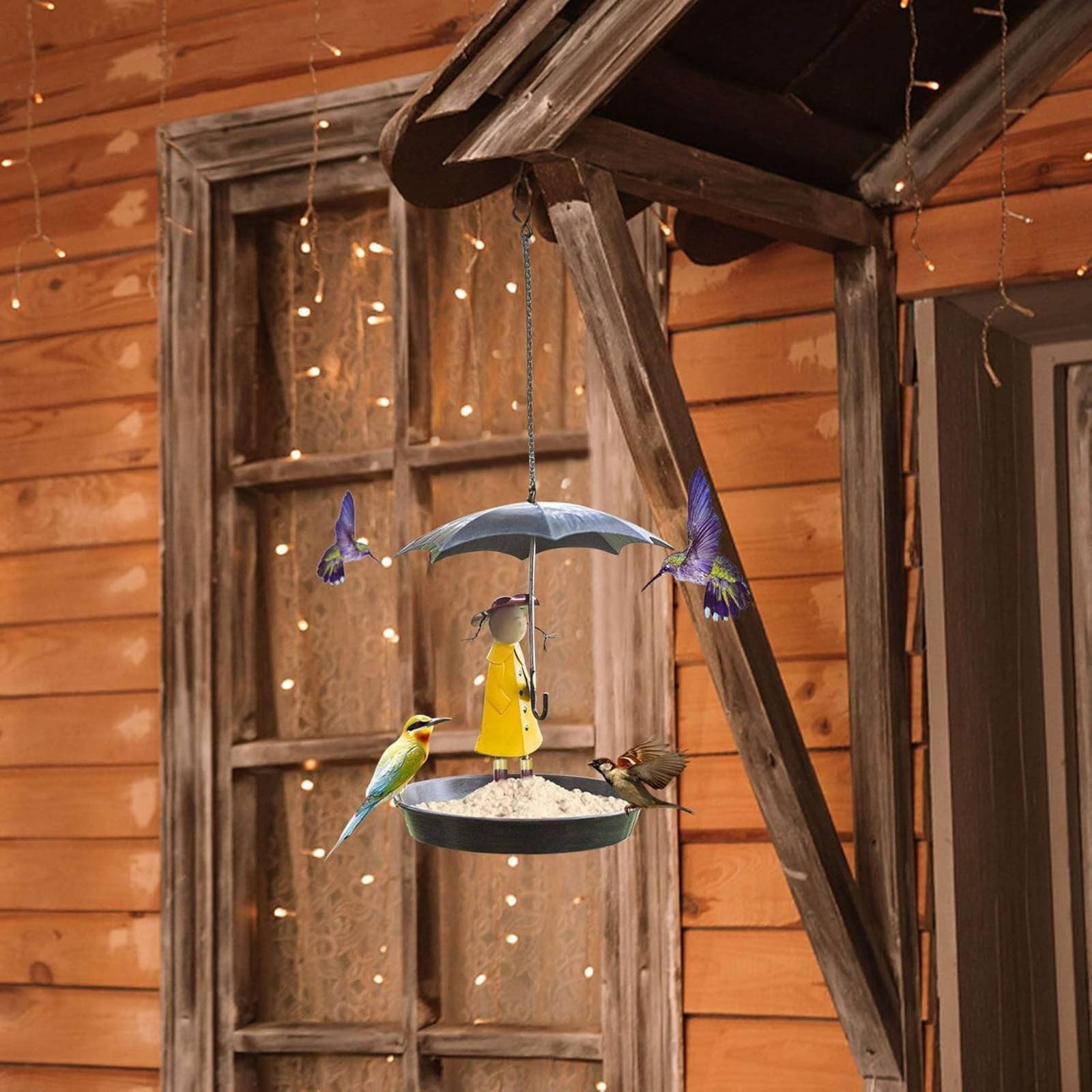 Girl with Umbrella Bird Feeder - Art Craft Umbrella 评论和价格