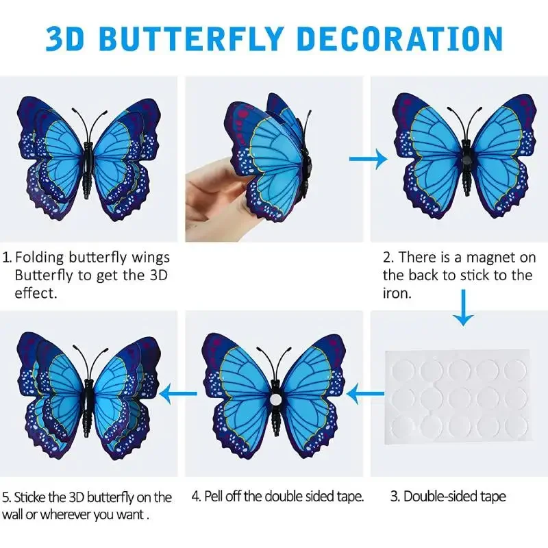 12pcs 3D Colorful Butterfly Wa - Art And Craft For Nursery 评论和价格