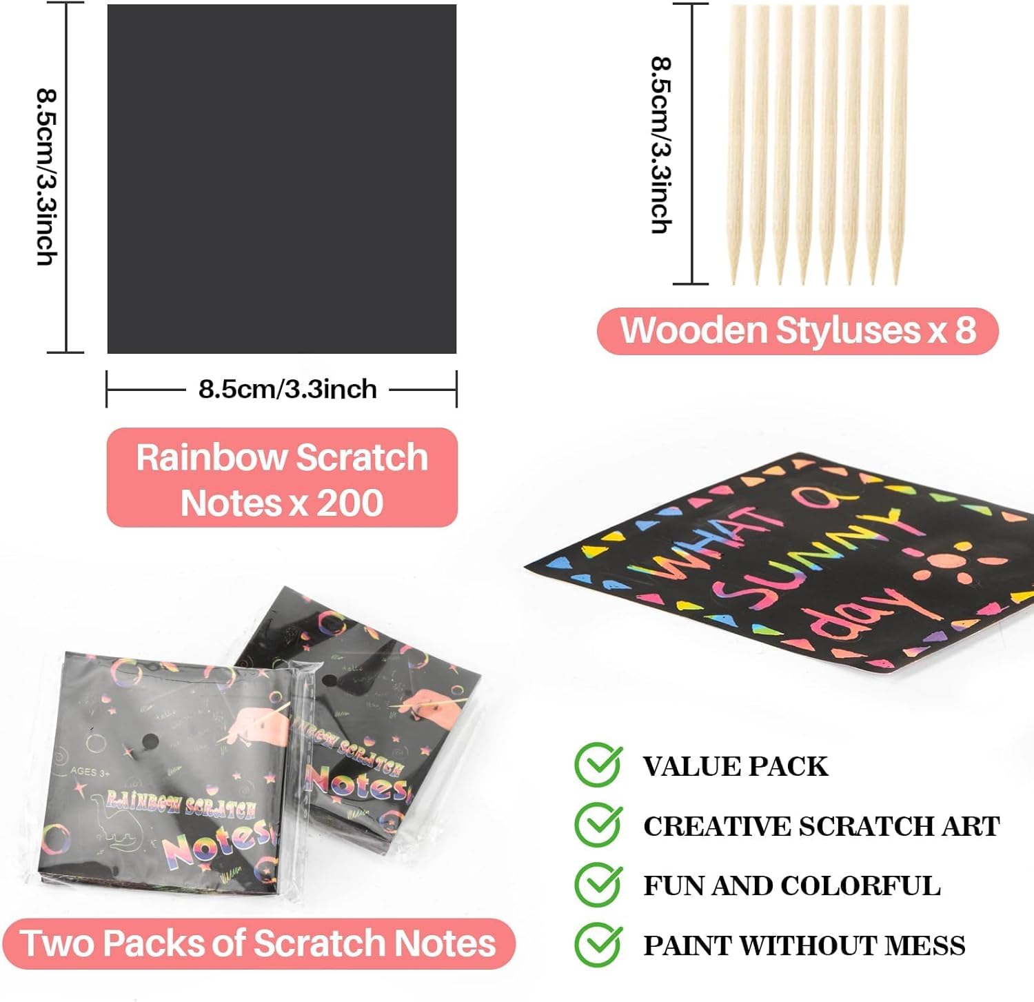 Rainbow Scratch Paper Art Craf - Art Craft 4 Years Old 评论和价格