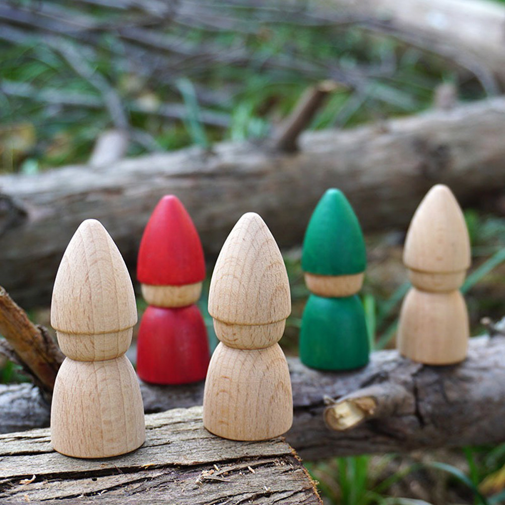 6Pcs Wooden Peg People Unpaint - Art Craft Kit 评论和价格