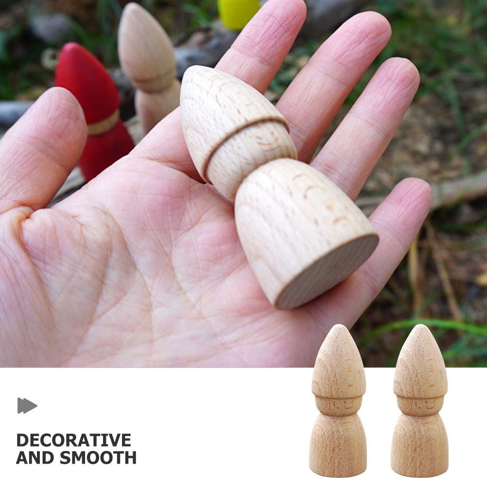 6Pcs Wooden Peg People Unpaint - Art Craft Kit 评论和价格