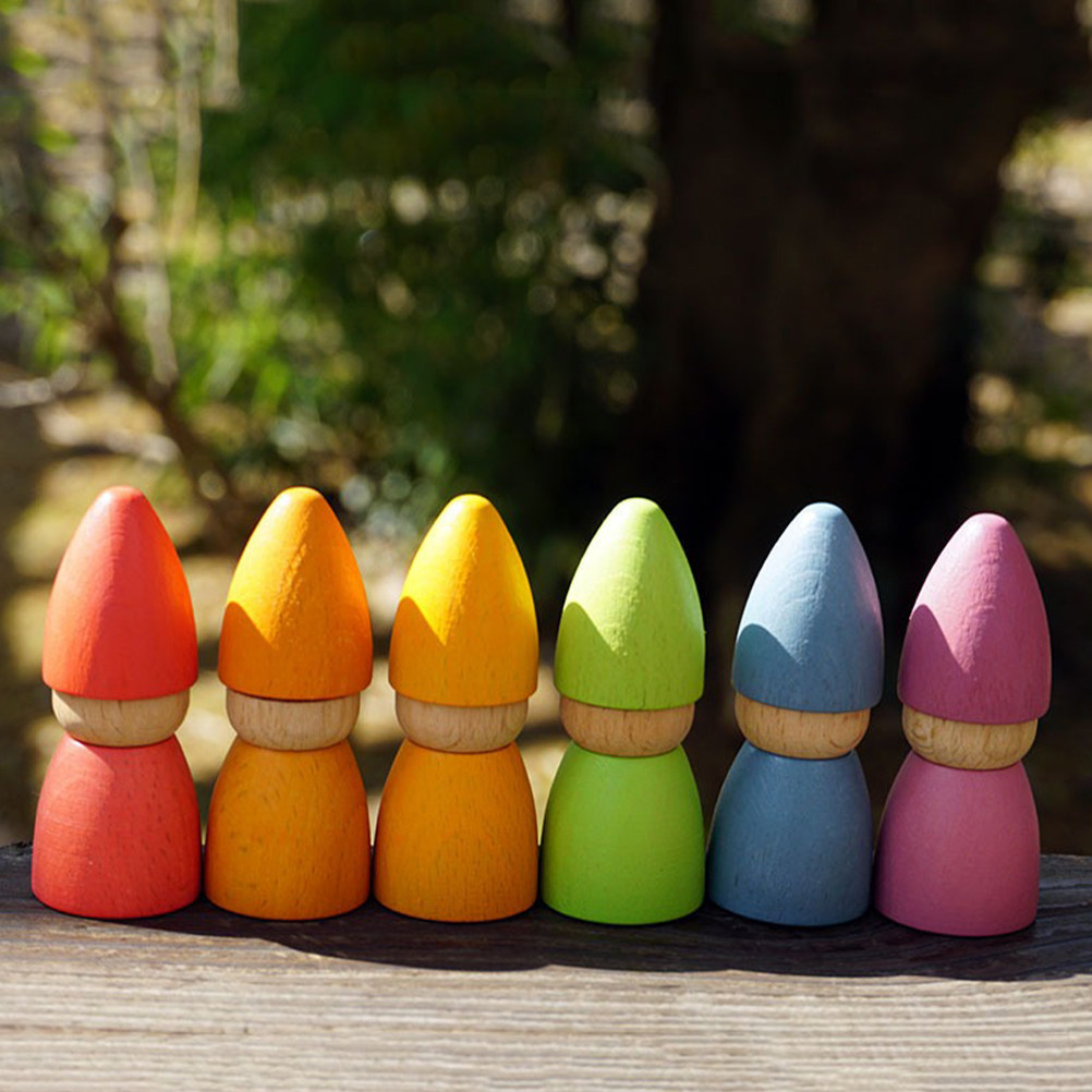 6Pcs Wooden Peg People Unpaint - Art Craft Kit 评论和价格