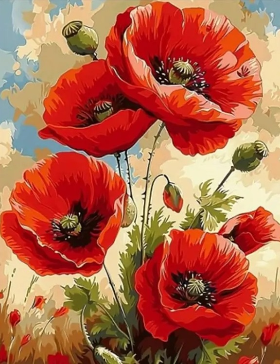 Diamond Painting New Poppy Flo - Art Craft Flower 评论和价格