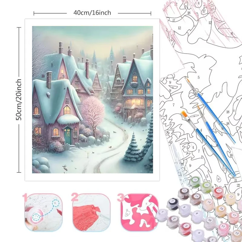 Paint By Numbers Kit for Adult - Art Craft Winter 评论和价格